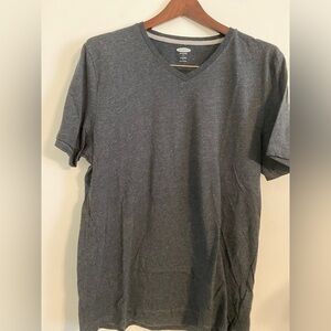 Old Navy V- Neck Short Sleeve Shirt | Color: Gary | Size: Large |